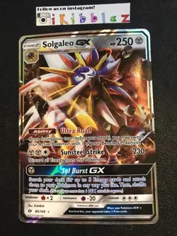 Solgaleo GX 89/149 NM Ultra Rare Pokemon Card. Free Tracked Shipping Included! - Image 1