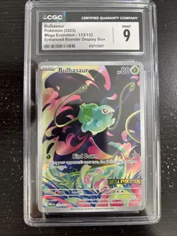 Pokemon Mega Evolutions Bulbasaur 133/132 Enhanced Topper Promo Stamped CGC 9 - Image 1