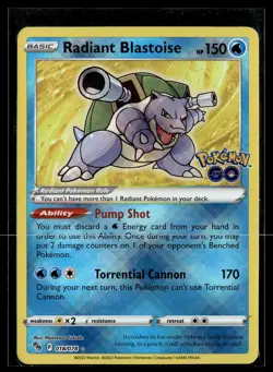 Pokemon TCG Pokemon GO #018/078 Radiant Blastoise - Image 1