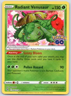 Radiant Venusaur 004/078 (NM) - Pokemon GO - Pokemon TCG - Image 1