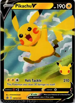 Pikachu V SWSH143 Promo SWSH Black Star Pokemon NM - Image 1