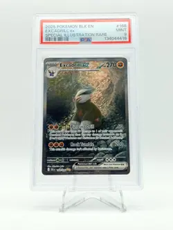 2025 POKEMON BLACK BOLT SIR SPECIAL ILLUSTRATION RARE EXCADRILL EX 168/086 PSA 9 - Image 1