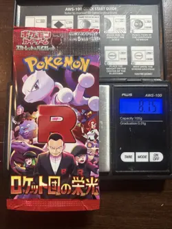 Heavy 8.75g Pokemon Sealed Glory Of Team Rocket Japanese Booster Pack - Image 1