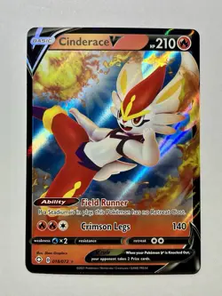 Cinderace V - 018/072 Shining Fates Ultra Rare Pokemon - NM/MINT - Image 1