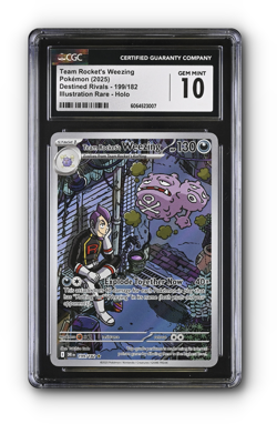 POKEMON Team Rocket's Weezing 199/182 Sv10: Destined Rivals Holo CGC 10 - Image 1