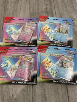 4x Pokemon Prismatic Evolutions Sylveon Tech Sticker Collection Sealed x4 - Image 1