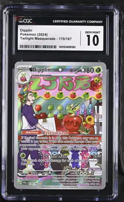 POKEMON Dipplin 170/167 Sv06: Twilight Masquerade Holo CGC 10 - Image 1