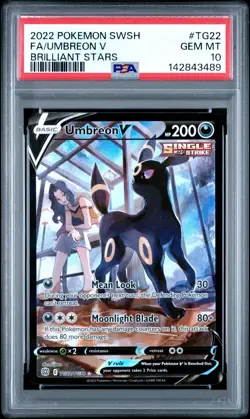 PSA 10 SEQUENTIAL UMBREON V TG22 UMBREON VMAX TG23 BRILLIANT STARS POKEMON 🌑 - Image 2