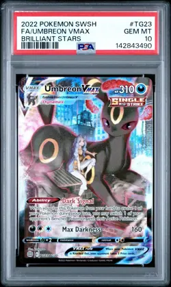 PSA 10 SEQUENTIAL UMBREON V TG22 UMBREON VMAX TG23 BRILLIANT STARS POKEMON 🌑 - Image 4