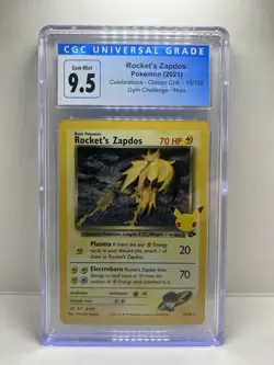 Rocket's Zapdos 15/132 Holo Pokemon TCG Celebrations CGC 9.5 - Image 1