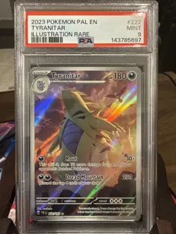 Pokemon Tyranitar 222/193 SV02 Paldea Evolved Illustration Rare Holo PSA 9 2023 - Image 1