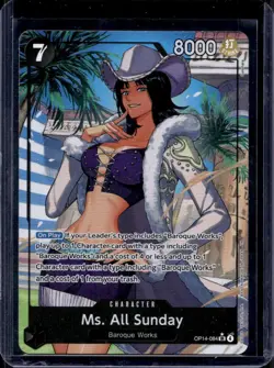 Ms. All Sunday (Alternate Art) The Azure Sea's Seven #OP14-084 One Piece - Image 1