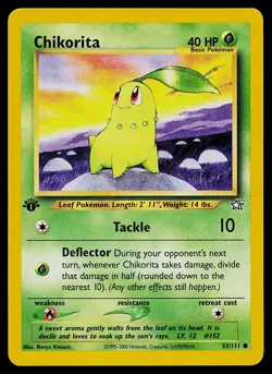 Pokemon Card - Chikorita Neo Genesis 53/111 Common 1st Edition - Image 1