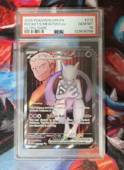 Pokemon Mewtwo EX Team Rockets Ultra Rare Card 213/182 Destined Rivals PSA 10 - Image 1