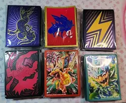 6× Pokemon Sleeves TCG Card Sleeves Surging Sparks Twilight Masquerade Charizard - Image 1