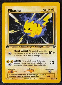 1st Edition Pikachu - Neo Genesis - #70/111 - Vintage Pokemon Card 2000 WOTC - Image 1