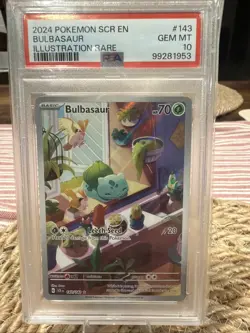 Pokemon TCG Bulbasaur Stellar Crown Illustration Rare Holo Card 143/142 - Image 1