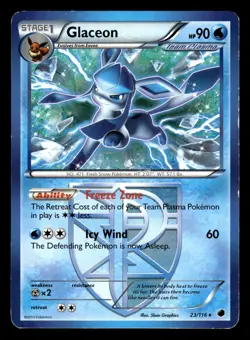 Glaceon 23/116 Non Holo Rare Plasma Freeze Pokemon Card - Image 1