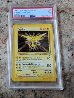 Zapdos Pokemon Base Set 2 PSA 7 Graded Trading Card Holographic Rare - Image 1