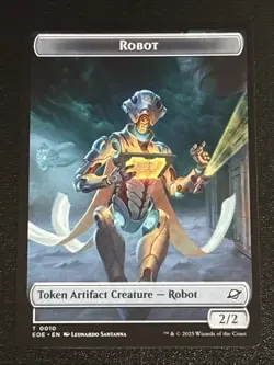 MTG Edge of Eternities Robot/Tezzeret, Cruel Captain Double-Sided Token 10/11 NM - Image 1