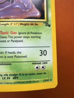 Muk ⭐ 13/62 Holo Rare Fossil 1999 Pokemon LP 1642 - Image 5
