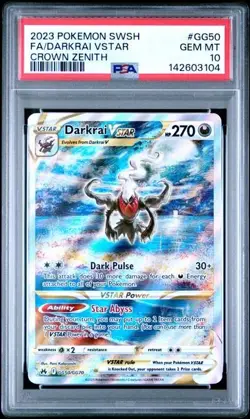 PSA 10 Gem Mint 2023 Pokemon Crown Zenith #GG50 Darkrai V Star - Image 1