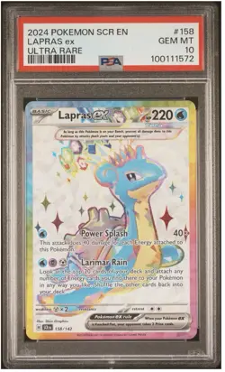 PSA 10 Gem Mint Lapras Ex Ultra Rare 2024 Pokemon Stellar Crown #158 Pokemon TCG - Image 1