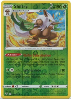 Pokemon - Shiftry - 012/185 - Reverse Holo Rare - Vivid Voltage - NM/M - New - Image 1