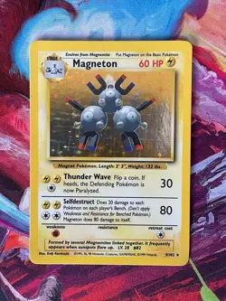 Magneton LP 9 Base Set WOTC Holo Rare Pokemon TCG 1999 - Image 2