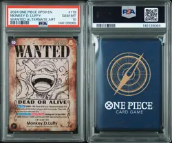 Monkey D. Luffy PSA 10 (Wanted Poster) Emperors in the New World OP05-119 - Image 3
