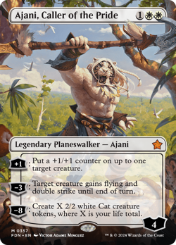 Ajani, Caller of the Pride (Borderless 357) FOIL Foundations PLD CARD ABUGames - Image 1
