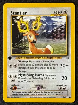 1st Edition Stantler - Neo Genesis - #76/111 - Vintage Pokemon Card 2000 WOTC - Image 1