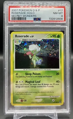 PSA 8 NM-MT Roserade 2007 Secret Wonders 17/132 Holo Holo Bleed Pokemon Card - Image 1