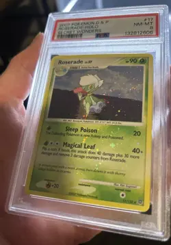 PSA 8 NM-MT Roserade 2007 Secret Wonders 17/132 Holo Holo Bleed Pokemon Card - Image 2