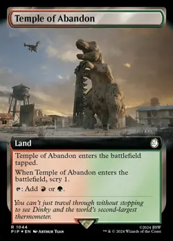 1x Temple of Abandon - Surge Foil - Extended Art Light Play MTG Magic - Kid Icar - Image 1