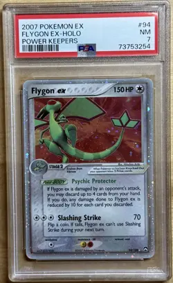 2007 POKEMON EX POWER KEEPERS #94 FLYGON EX-HOLO PSA 7 - Image 1