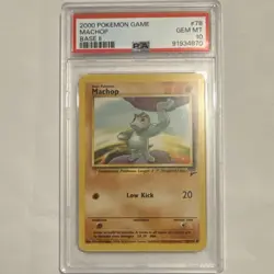 Machop Pokemon TCG Base Set 2 78/130 PSA 10 Regular English Common - Image 1