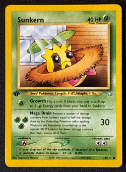 1st Edition Sunkern - Neo Genesis - #78/111 - Vintage Pokemon Card 2000 WOTC - Image 1