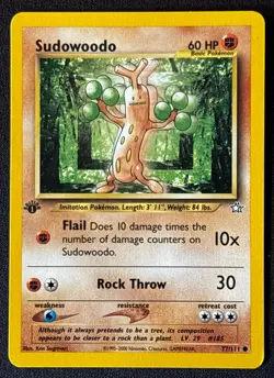 1st Edition Sudowoodo - Neo Genesis - #77/111 - Vintage Pokemon Card 2000 WOTC - Image 1
