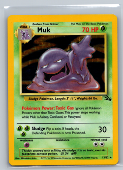 Muk 13/62 - Fossil Set Holo Rare Unlimited 1999 WOTC Vintage Pokemon TCG - LP - Image 1