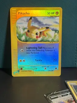 Pikachu 124/165 Expedition Base Set Reverse Holo Rare Pokemon TCG - Image 1