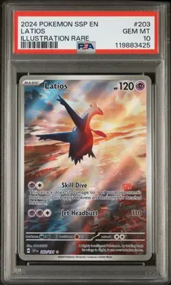 2024 POKEMON SSP EN-SURGING SPARKS ILLUSTRATION RARE #203 LATIOS PSA 10 - Image 1