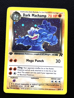 Dark Machamp 10/82 1st Edition Team Rocket Holo Rare WOTC Pokemon TCG - Image 1