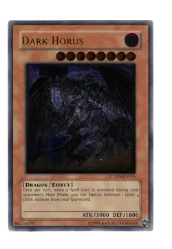 Yugioh- 1X Dark Horus - Ultimate Rare - Unlimited - PTDN-EN016 - Light Play - Image 1
