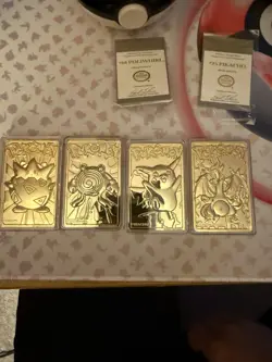 4 Pokemon Nintendo Burger King 1999 Gold plated 23kt plated card/ball set ! - Image 2