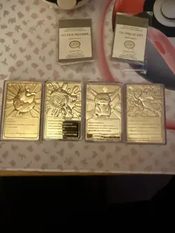 4 Pokemon Nintendo Burger King 1999 Gold plated 23kt plated card/ball set ! - Image 3