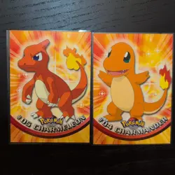 Charmander #04, Charmeleon #05 Holo Topps TV Animation Blue Label Pokemon Card - Image 1