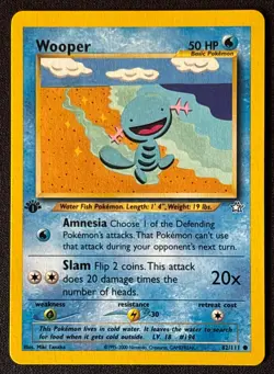 1st Edition Wooper - Neo Genesis - #82/111 - Vintage Pokemon Card 2000 WOTC - Image 1