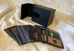 Magic: the Gathering MTG Black Mana Leatherette Deck Box 100+ Card Storage - Image 2