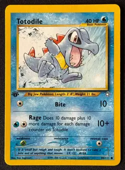 1st Edition Totodile - Neo Genesis - #80/111 - Vintage Pokemon Card 2000 WOTC - Image 1